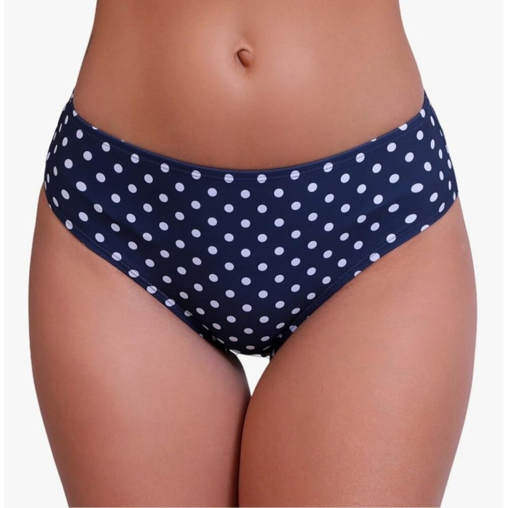 Halcurt Womens Mid Waisted Bikini Swimsuit Bottoms Full Coverage Bottoms Large